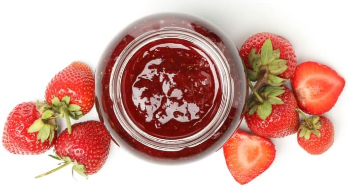 geleia com morangos