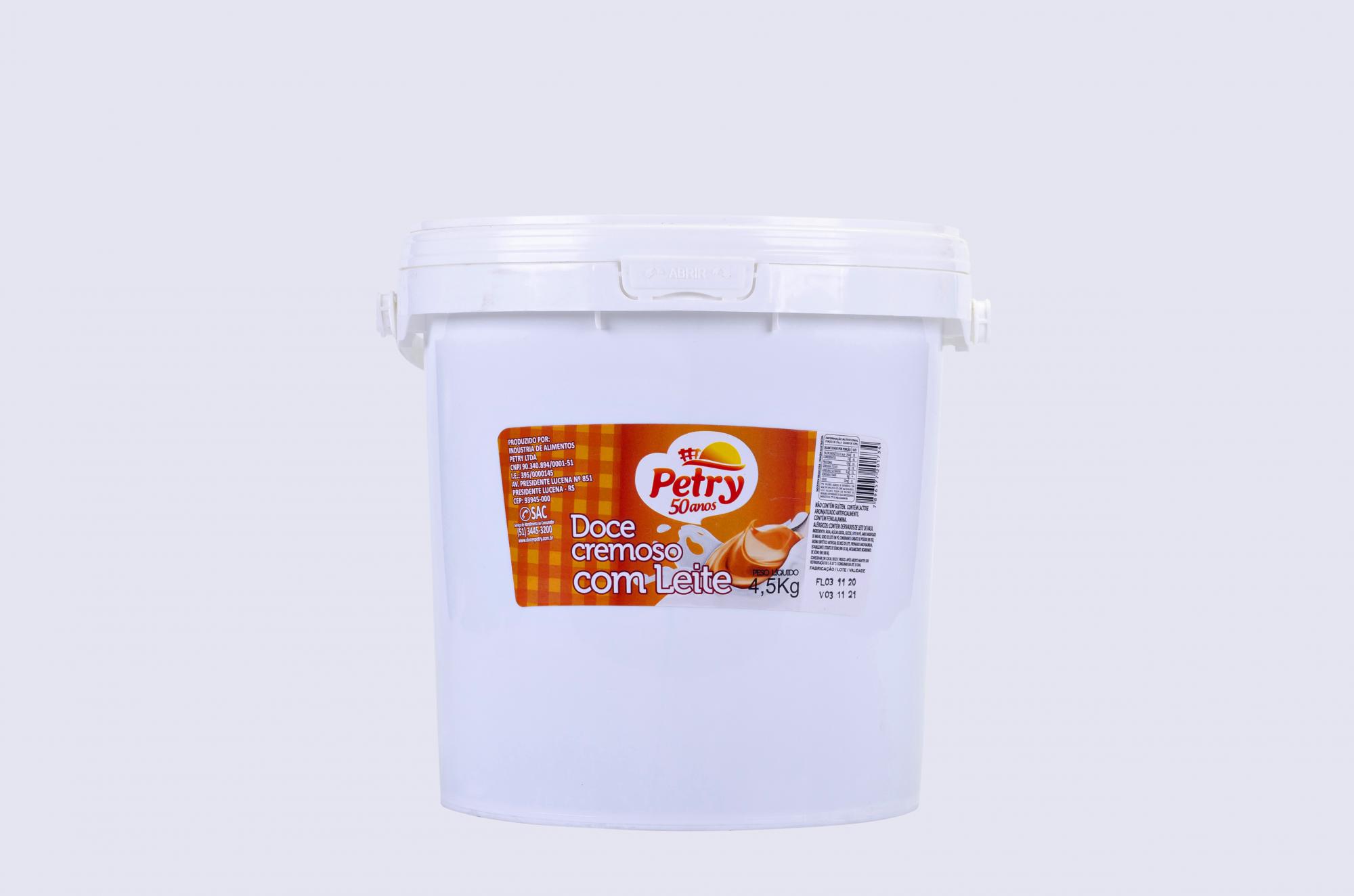 Recheio sabor doce de leite Petry 4,5kg Não Forneável