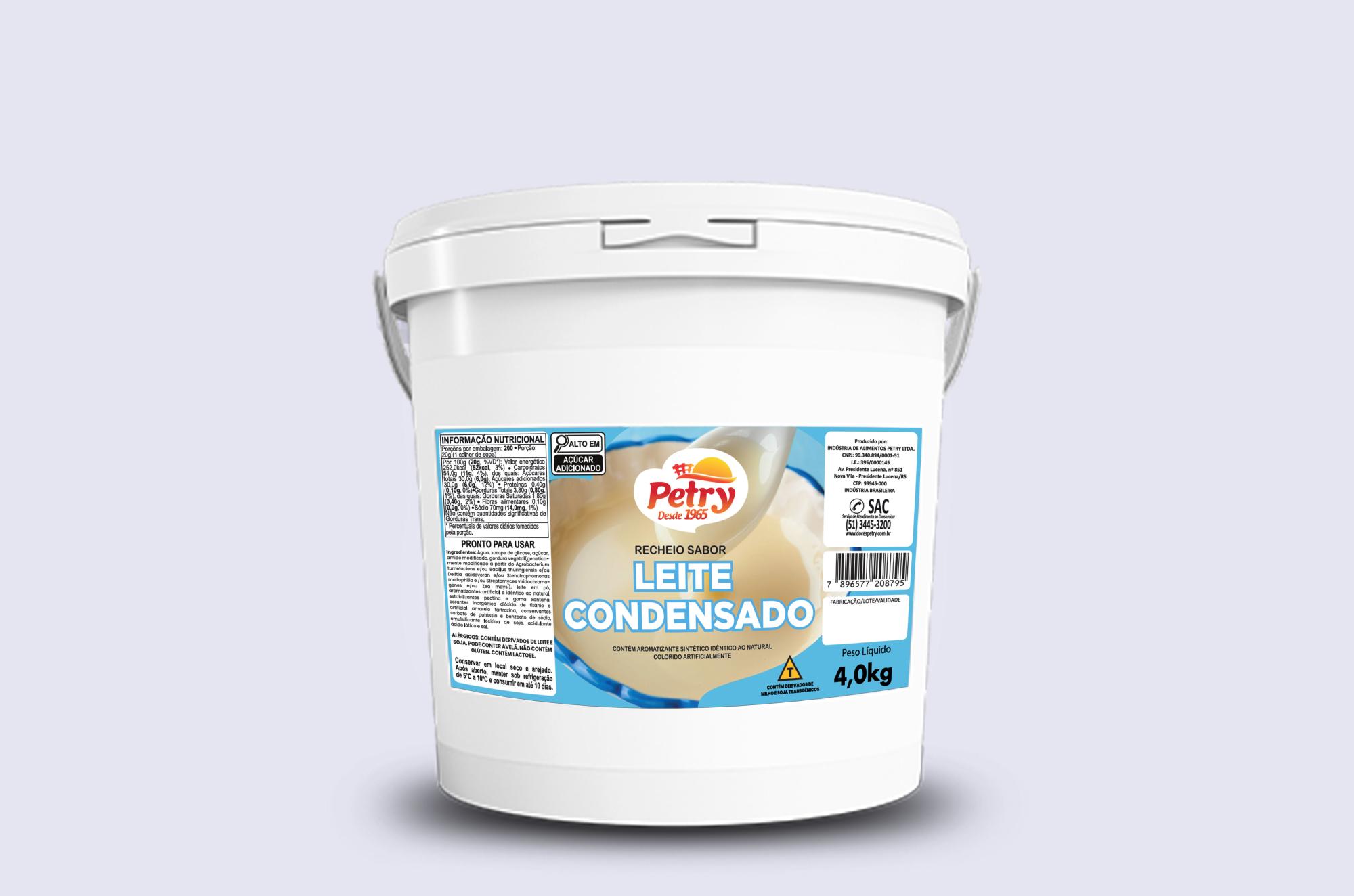 Recheio sabor leite condensado Petry 4kg Forneável