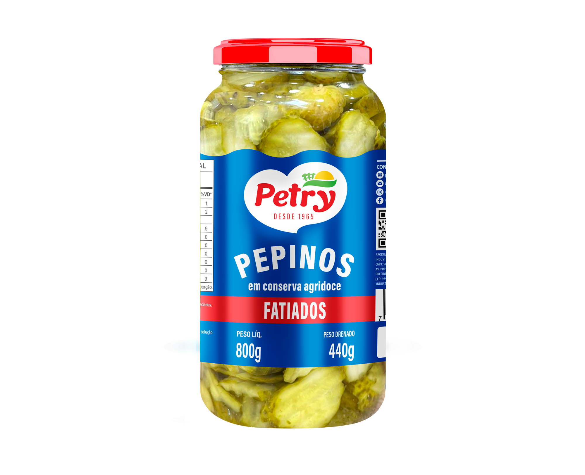 Pepinos em Conserva Agridoce Fatiado Petry 440g