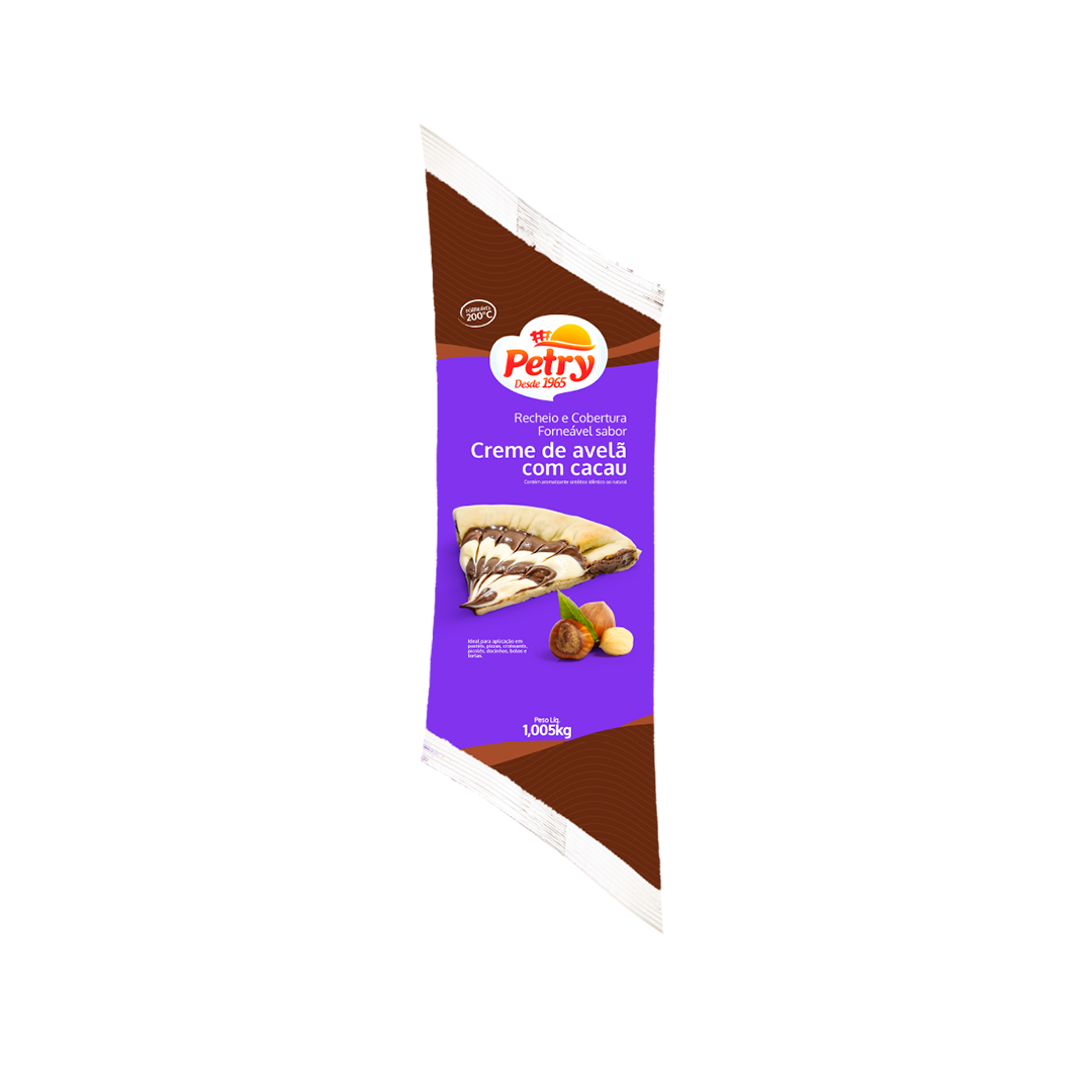 Recheio e Cobertura Forneável Sabor Creme de Avelã com Cacau Petry 1,005kg