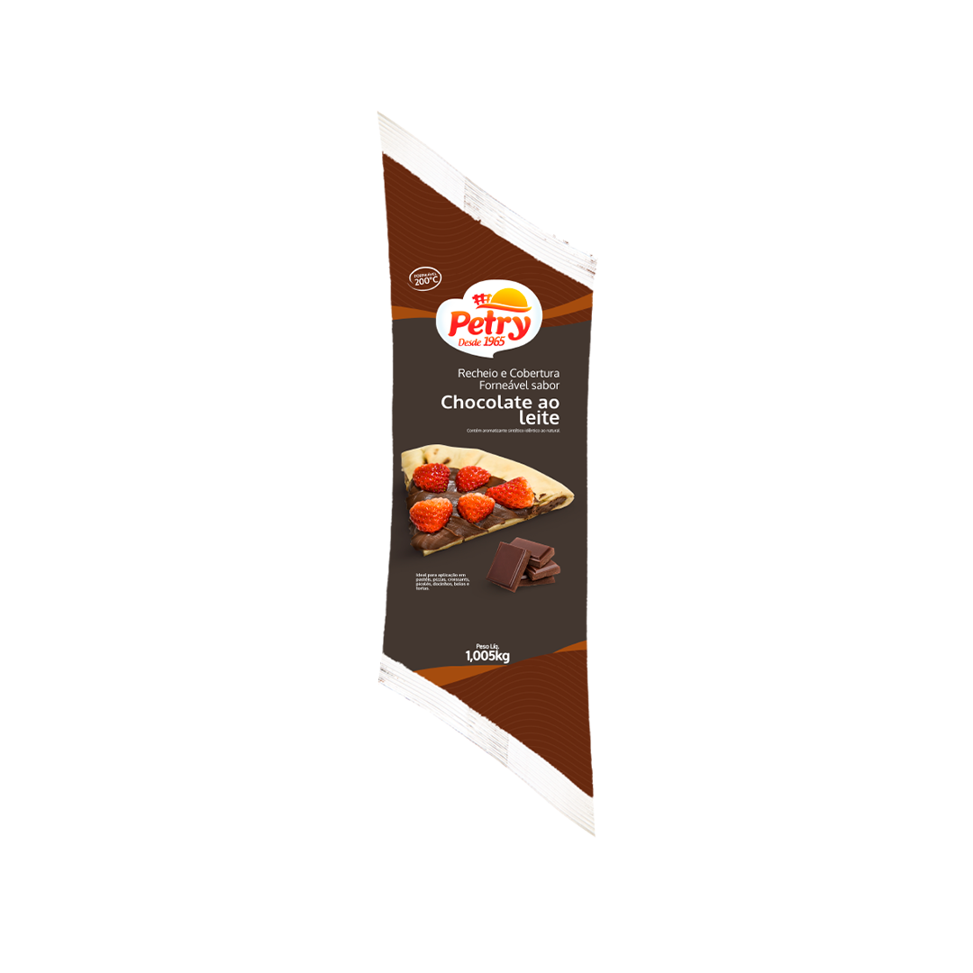 Recheio e Cobertura Forneável Sabor Chocolate ao Leite Petry 1,005kg
