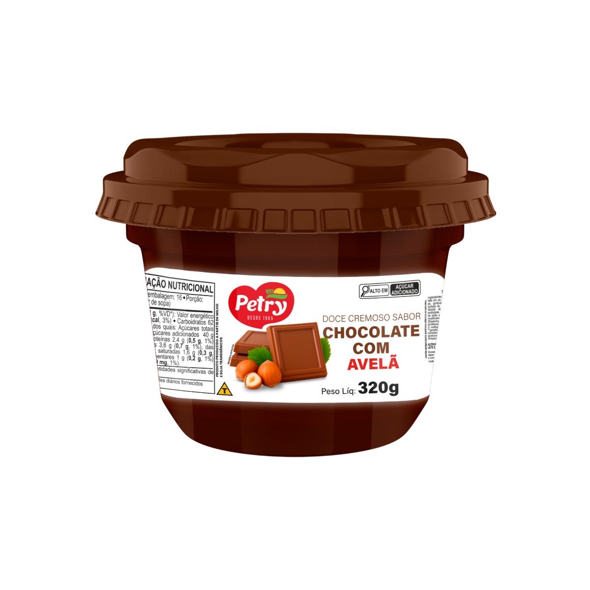 Doce Cremoso Sabor Chocolate com Avelã Petry 320g