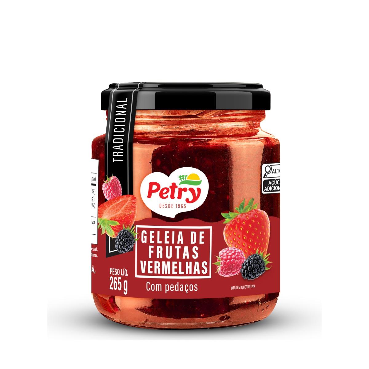 Geleia de Frutas Vermelhas com pedaços Petry 265g
