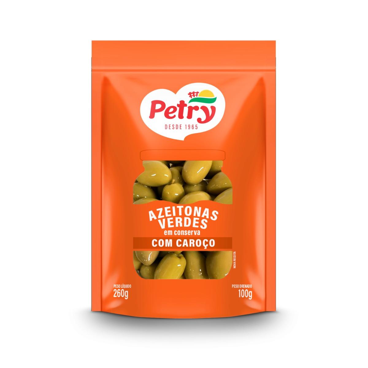 Azeitonas Pouch Com Caroço 100g Petry
