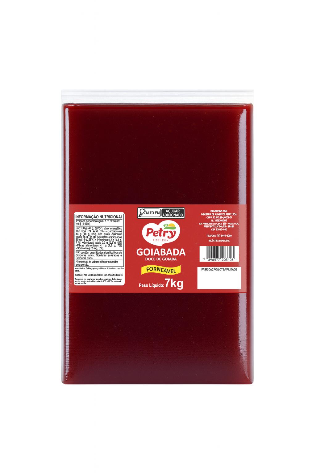 Goiabada Forneável Petry 7Kg