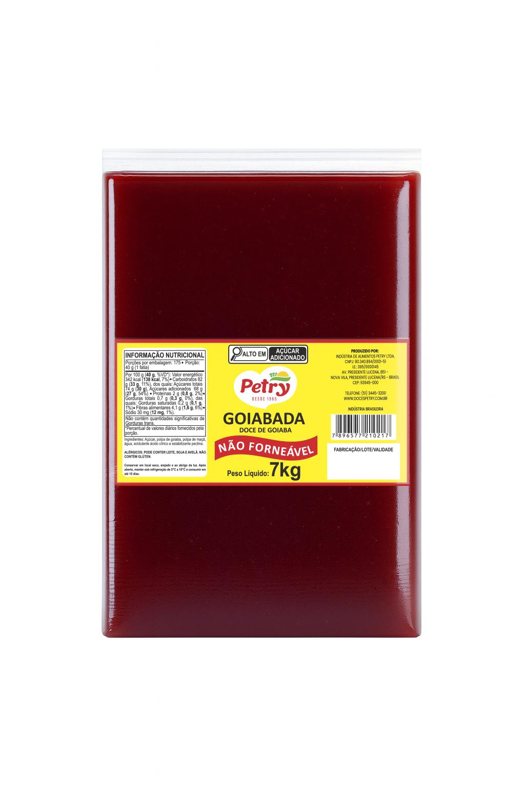 Goiabada Não Forneável Petry 7Kg