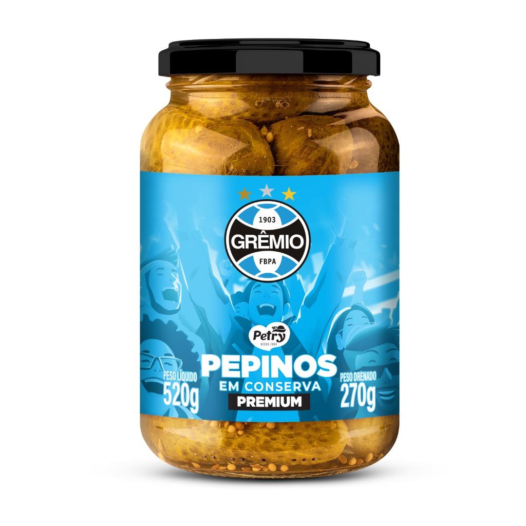 Pepinos em Conserva Premium Petry 270g – Edição Especial Grêmio