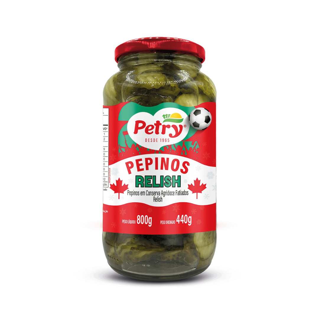 Pepinos em Conserva Agridoce Fatiados Relish Petry 440g