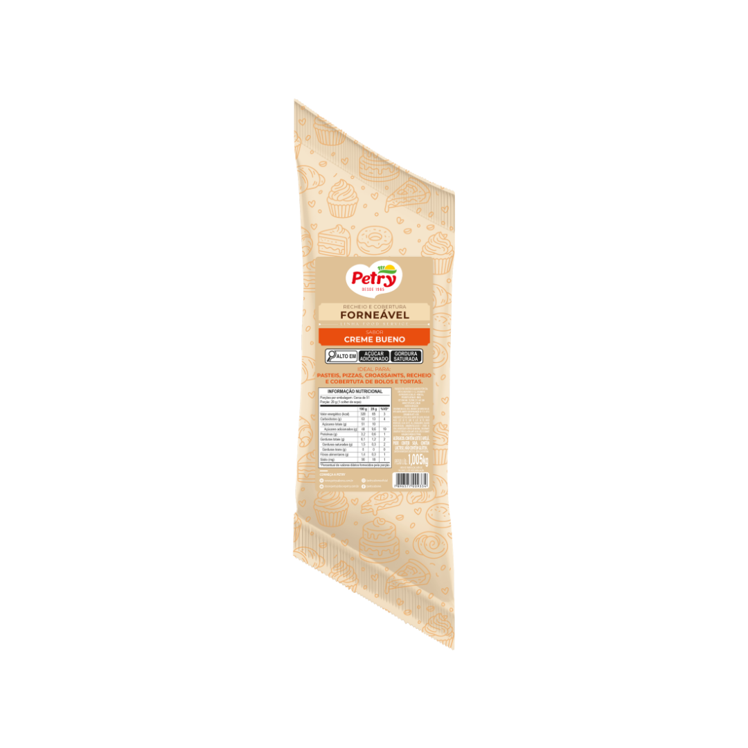 Recheio e cobertura Forneável Petry sabor Creme Bueno 1,005kg