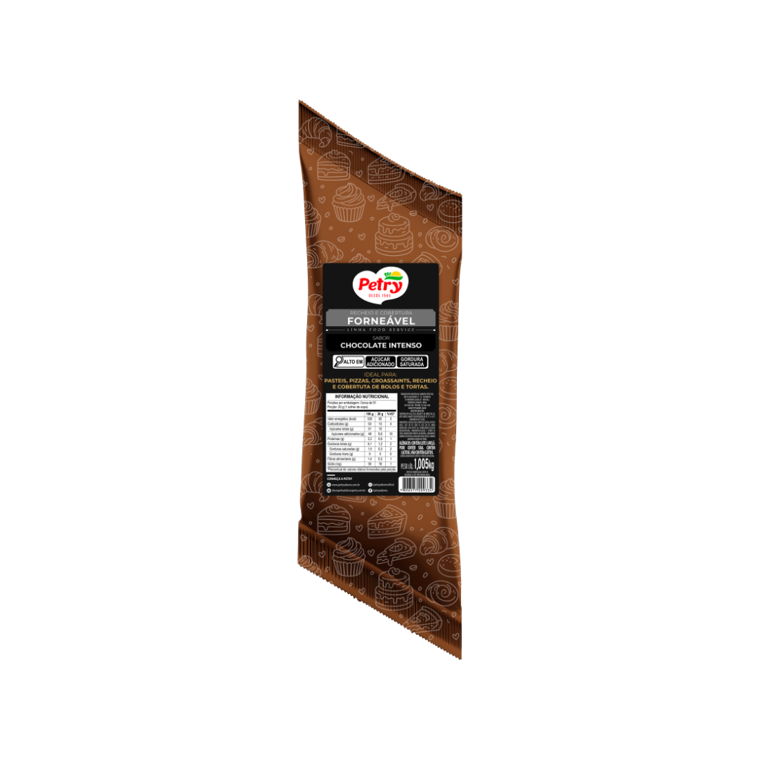 Recheio e cobertura Forneável Petry sabor Chocolate Intenso 1,005kg