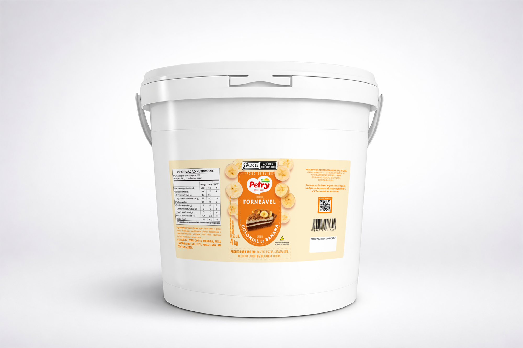 Recheio colonial de banana Petry 4kg Forneável