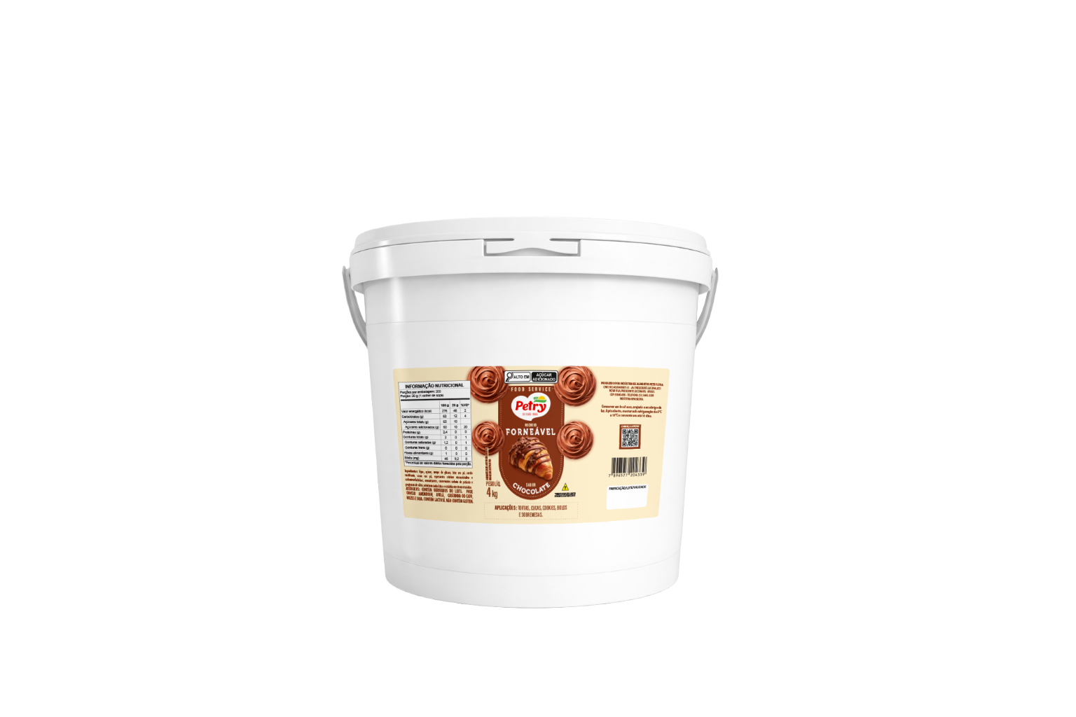 Recheio sabor chocolate Petry 4kg Forneável