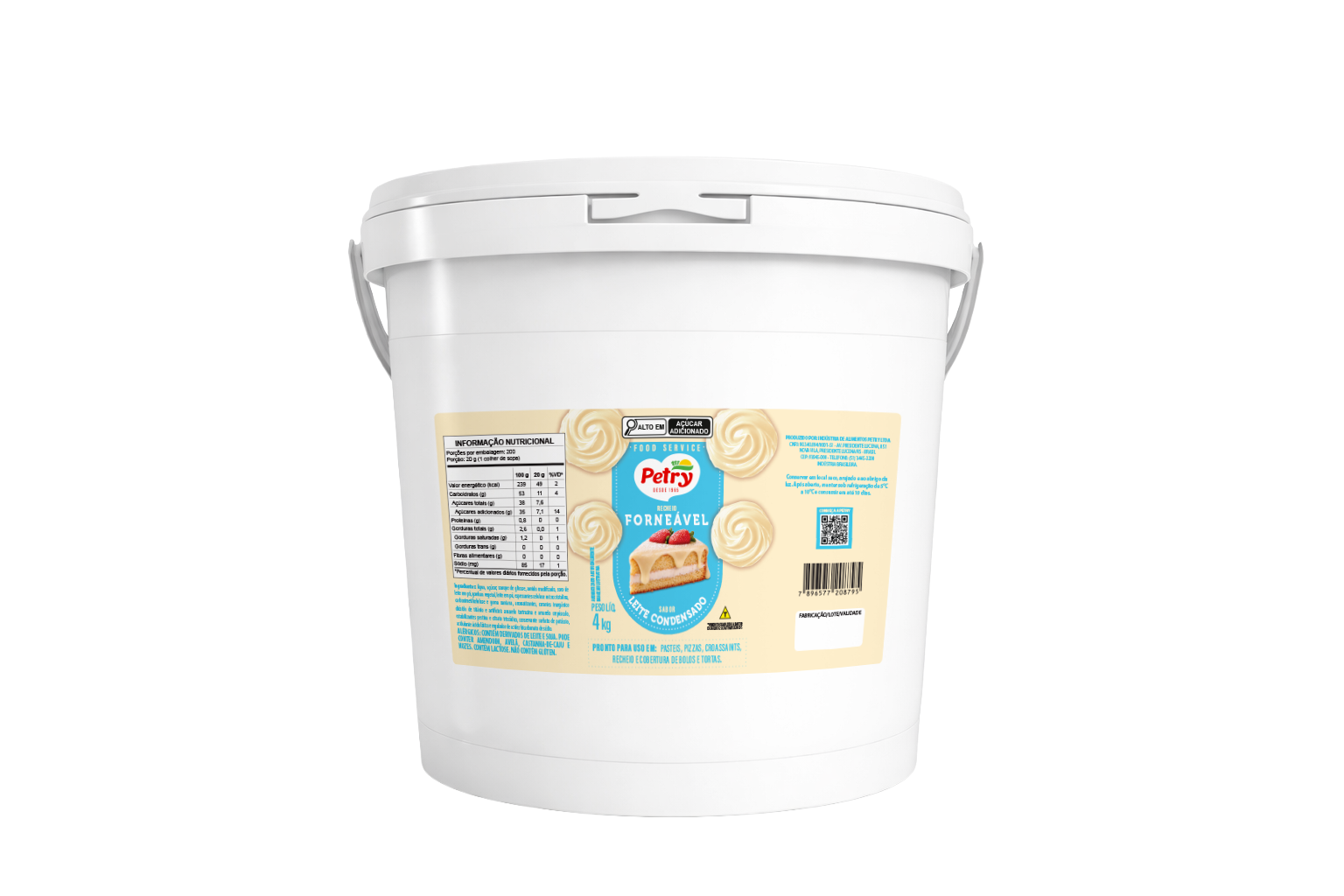 Recheio sabor leite condensado Petry 4kg Forneável