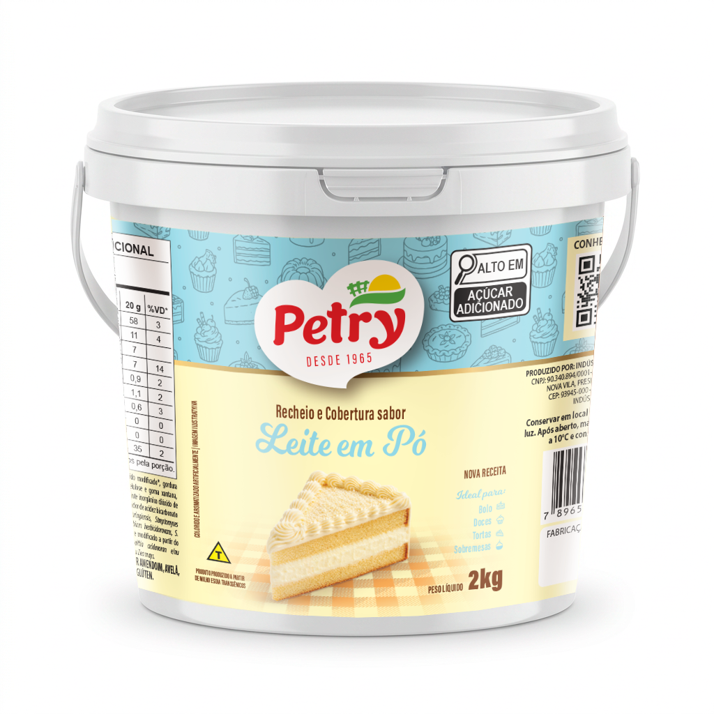 Recheio e cobertura sabor Leite em Pó Petry 2kg