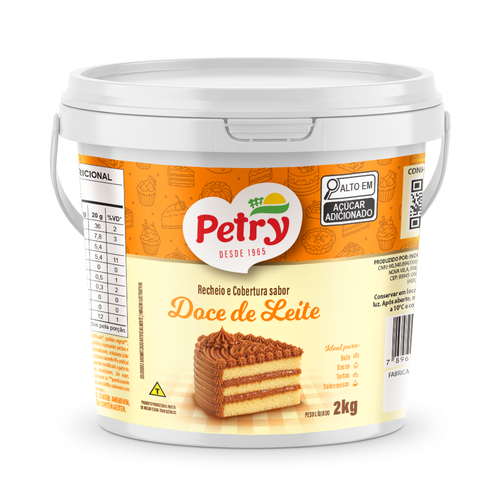Recheio e cobertura sabor Doce de Leite Petry 2kg