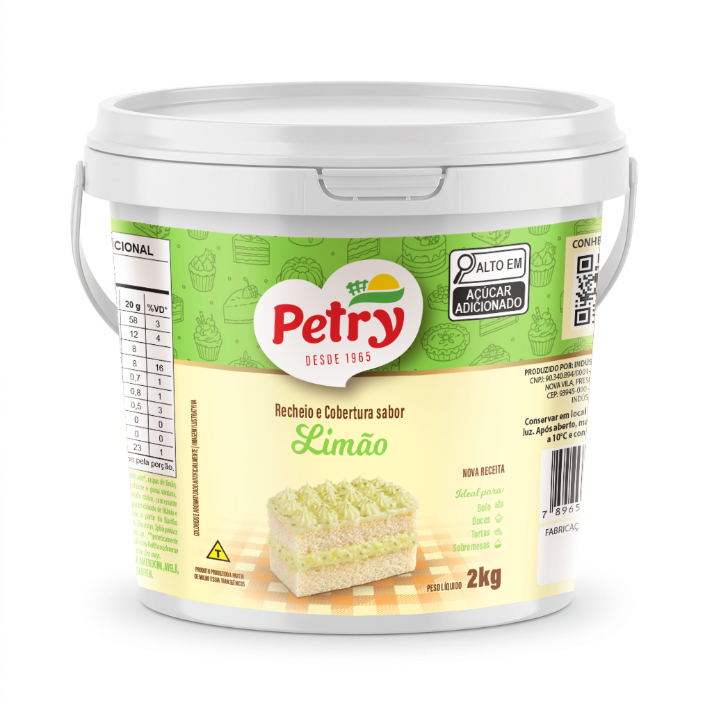 Recheio e cobertura sabor Limão Petry 2kg
