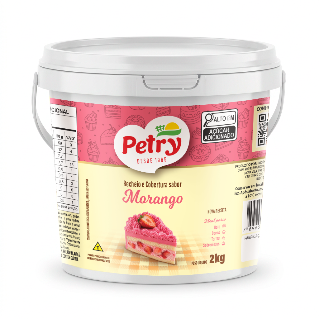 Recheio e cobertura sabor Morango Petry 2kg