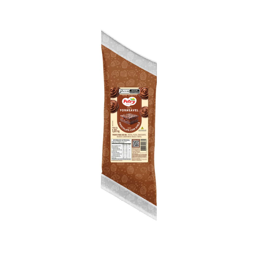 Recheio sabor chocolate com avelã Petry 1,01kg Forneável